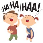 Vector laughing children